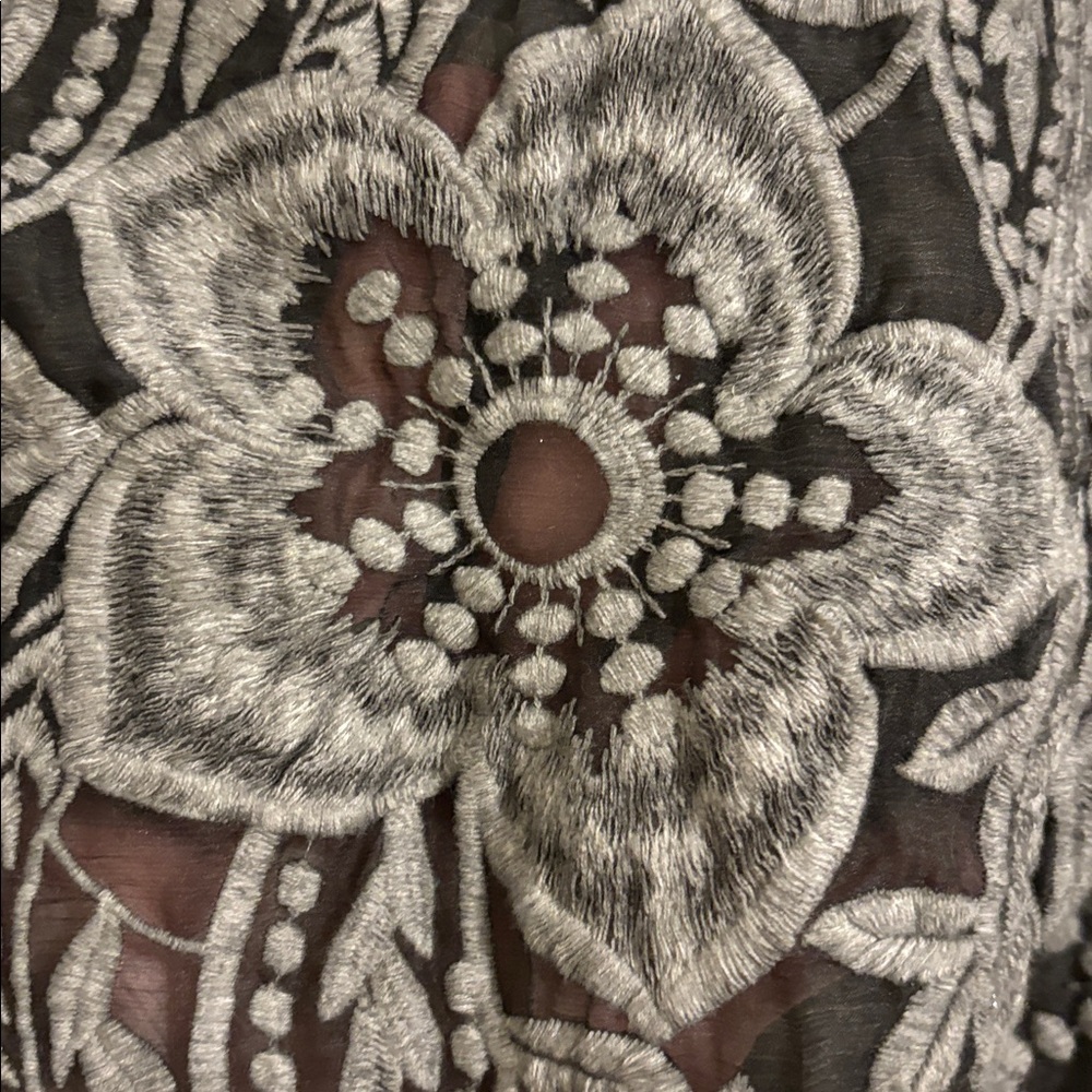 Women's Black Floral Button-Up Jacket - Picture 7 of 7
